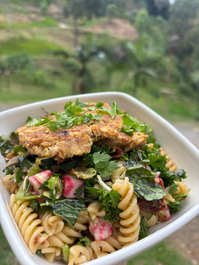 Herb Pasta Salad & Tuna Patties